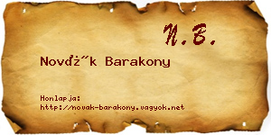 Novák Barakony névjegykártya